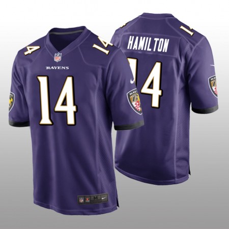 Tröjor Baltimore Ravens Kyle Hamilton 14 Game Lila 2022 NFL Draft - Män Tröjor Baltimore Ravens Kyle Hamilton 14 Game Lila 2022 NFL Draft - Män